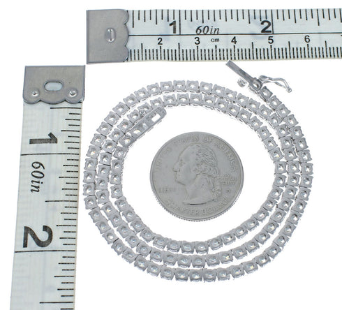 Sterling Silver Cubic Zirconia Necklace JX128550